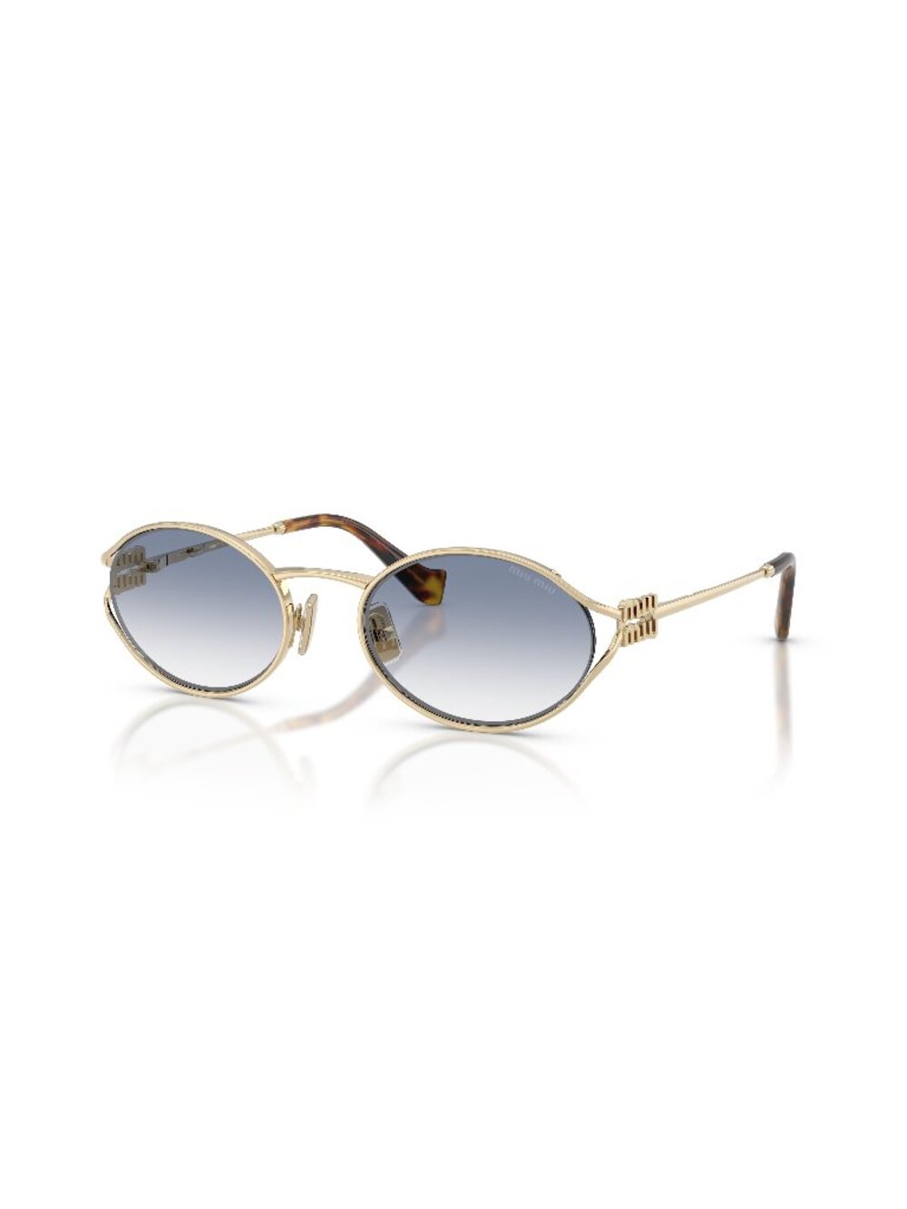 New Miu Miu Women's Sunglasses Gold Blue Lens Metal Frame MU 52YS ZVN80O 54